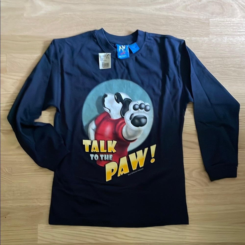 Vintage Little Big Dogs Navy Long Sleeve Shirt with Talk to the Paw!Graphic